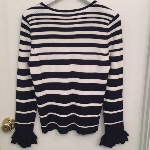 White House Black Market navy & ecru sweater - Picture 4 of 4